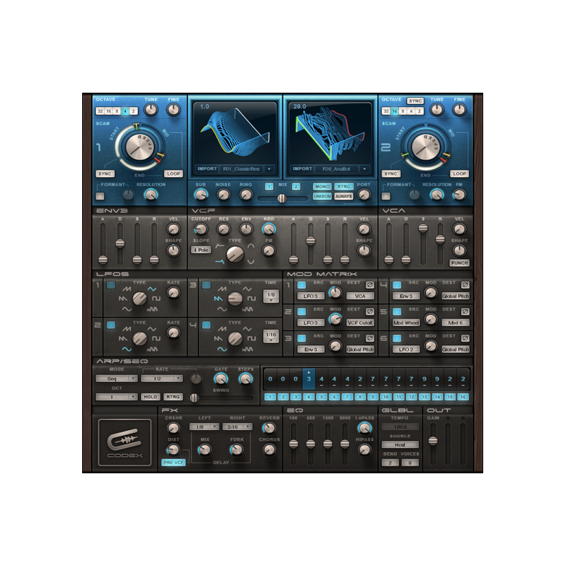 WAVES / Codex Wavetable Synth【★ハードウェアの質感を目指したソフトウェアシンセサイザー!★】【★Waves Big March Sale!!(〜 終了日未定)★】