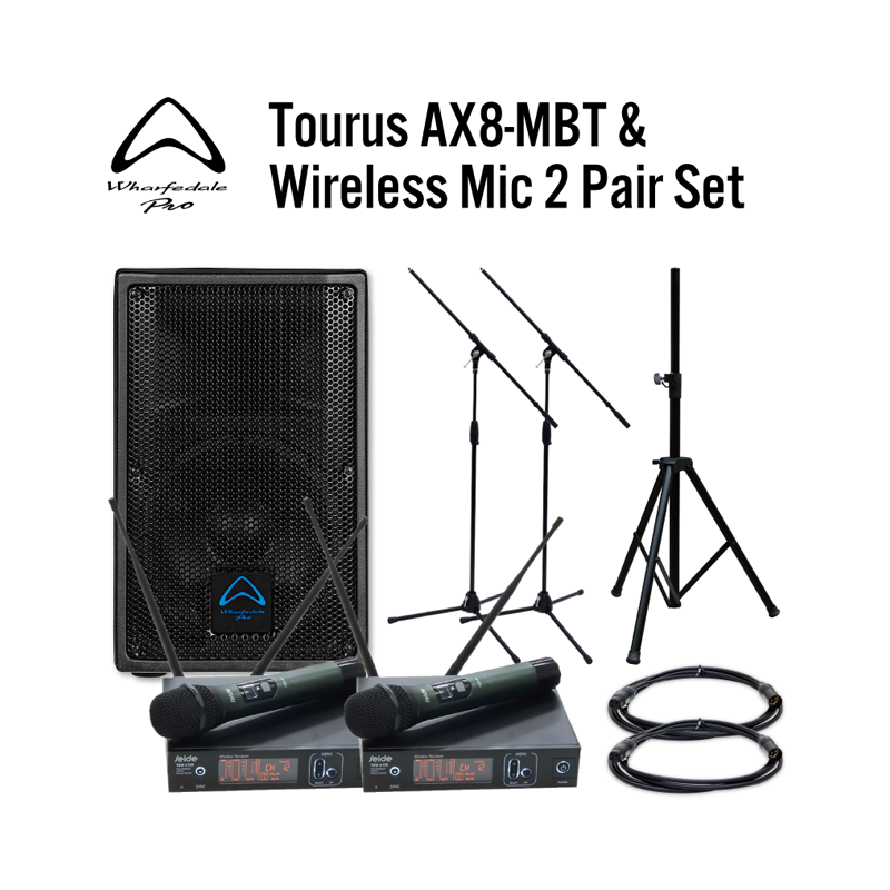 Wharfedale Pro / Tourus AX8-MBT & Wireless Mic 2 Pair Set【★ワイヤレスマイク2ペアとスピーカーのセット！★】