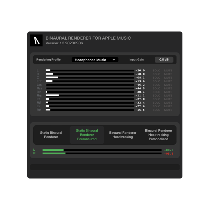 Audiomovers / Binaural Renderer For Apple Music【★お好きなDAW上で Dolby AtmosセッションがApple Music上でどう聴こえるのかをモニター！★】