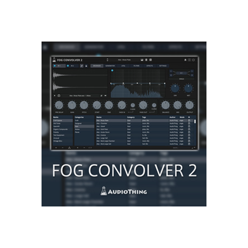 AUDIOTHING / FOG CONVOLVER 2【★IRをリアルタイムに適用するコンボリューション・リバーブ！★】