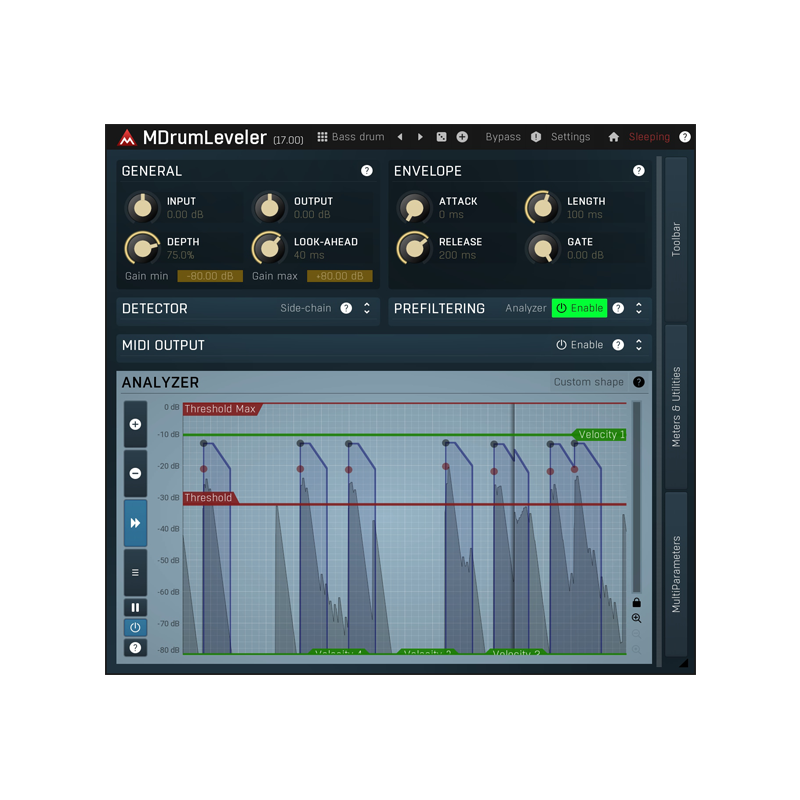 MeldaProduction / MDrumLeveler【★ドラムや打楽器のため設計された独自のツール！★】