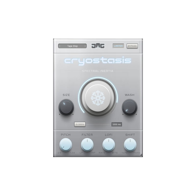 UnitedPlugins / Cryostasis【★音声をフリーズさせ、音楽を”慣性”状態に。連続可変フリーズノブ、またはミリ秒単位または音楽小節単位で時間を設定できる自動スイッチによって制御されます！★】【★UnitedPlugins：週替わりセール！期間:~2025年1月27日23:59まで！！★】