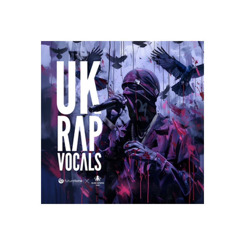 BLACK OCTOPUS / UK RAP VOCALS BY FUTURETONE【★HIPHOPからEDMまで様々な用途に使える男声のラップボーカル、ボーカルスクラッチを収録！★】