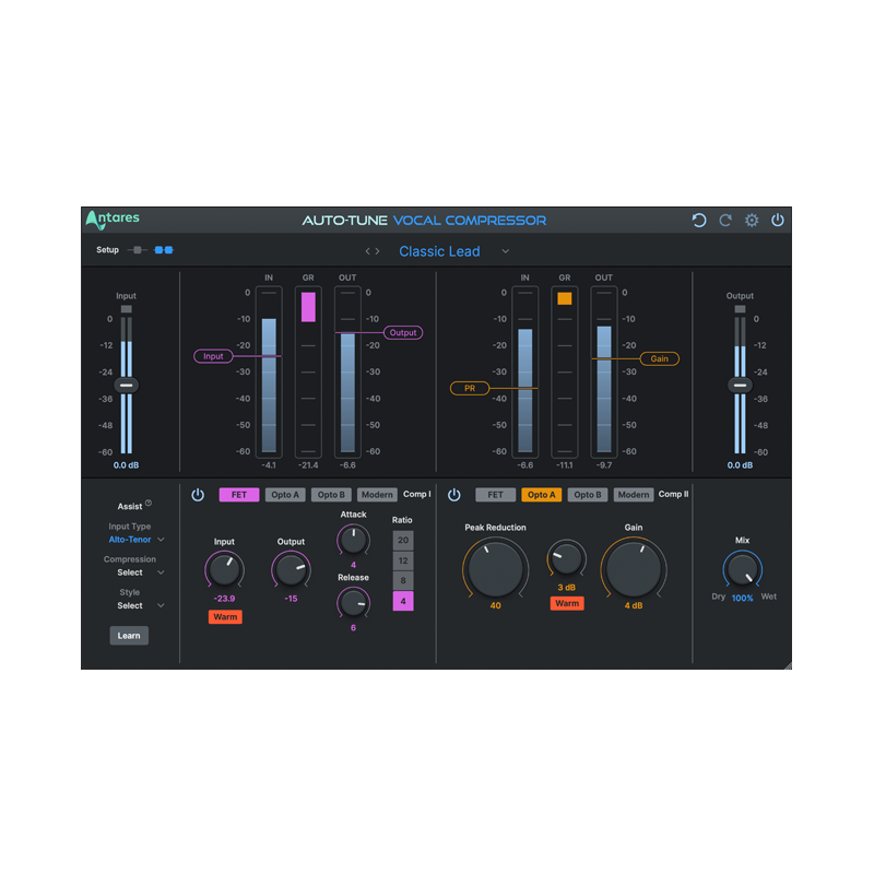 Antares / AutoTune Vocal Compressor【★AI搭載デュアルステージ・ボーカルコンプレッサー！★】【★全製品50％オフ 期間限定セール！期間:~2025年6月6日11:59まで！！★】