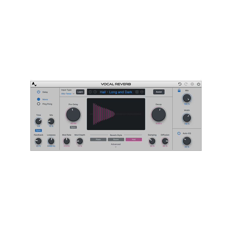 Antares / Vocal Reverb【★画期的なボーカル専用リバーブ！★】【★全製品50％オフ 期間限定セール！期間:~2025年6月6日11:59まで！！★】