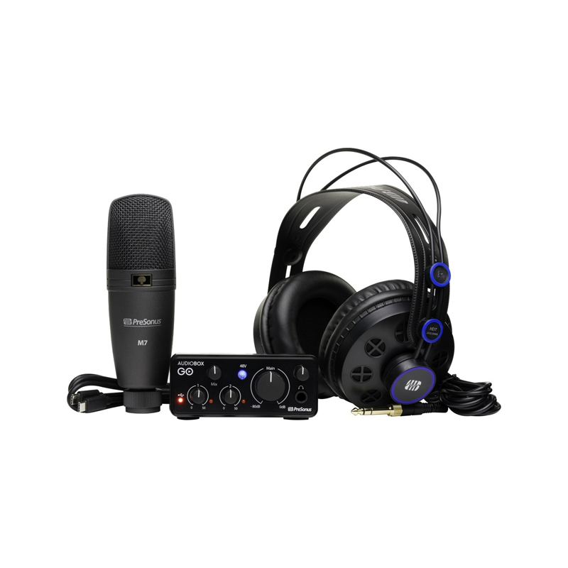 PreSonus / AudioBox GO™ Creator Bundle =国内正規品=【★USB-Cオーディオインターフェイス、スタジオモニター、高品位ヘッドフォン、単一指向性コンデンサーマイクがセットになった、クリエイターを目指す方向けのレコーディングバンドル！★】【★PreSonus セレクトセール！期間:~2025年8月31日まで！！】【★対象製品にStudio One Pro 7 or Atudio One Artist 6 永続版がバンドル！期間:〜2025年12月31日まで！！★】