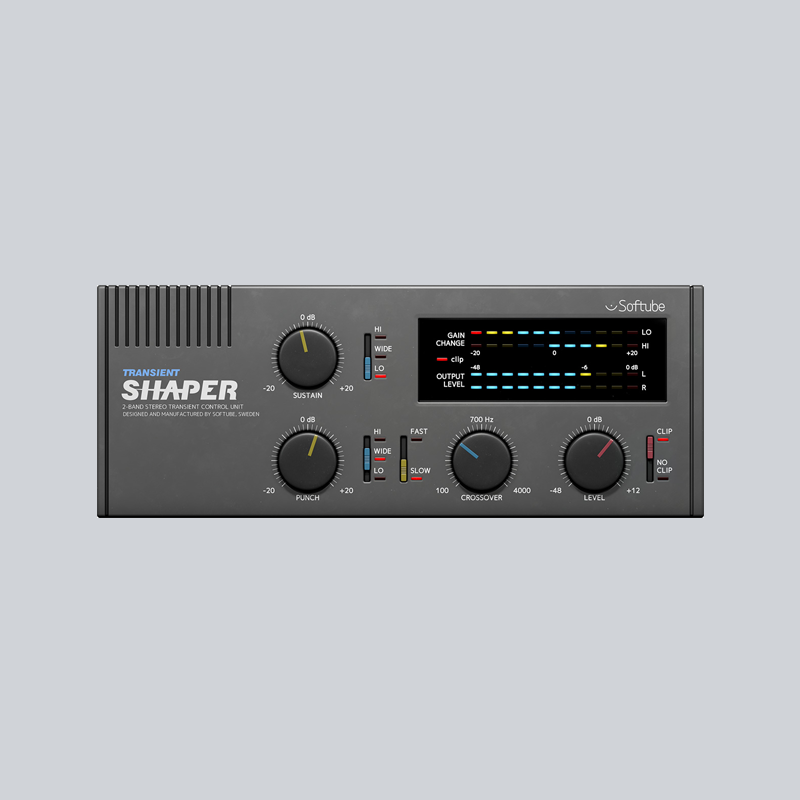 Softube / Transient Shaper【★デュアル・バンドのトランジェント処理ツール！★】【★日本限定企画 ・Softube : サチュレーション系がお買い得！期間:~2025年8月21日11:59まで！！★】