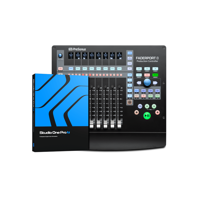 PreSonus / FaderPort® 8 DAW Controller =国内正規品=【★8チャンネルMIDIフィジカルコントローラー！★】【★対象製品にStudio One Pro 7 or Atudio One Artist 6 永続版がバンドル！期間:〜2025年12月31日まで！！★】