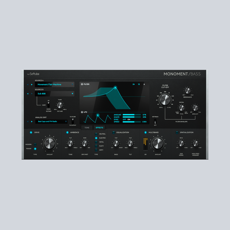 Softube / Monoment Bass【★オールインワンのベース・シンセサイザー！★】【★Softube 10月 インストゥルメントセール！期間:~2025年10月22日14:59まで！！★】