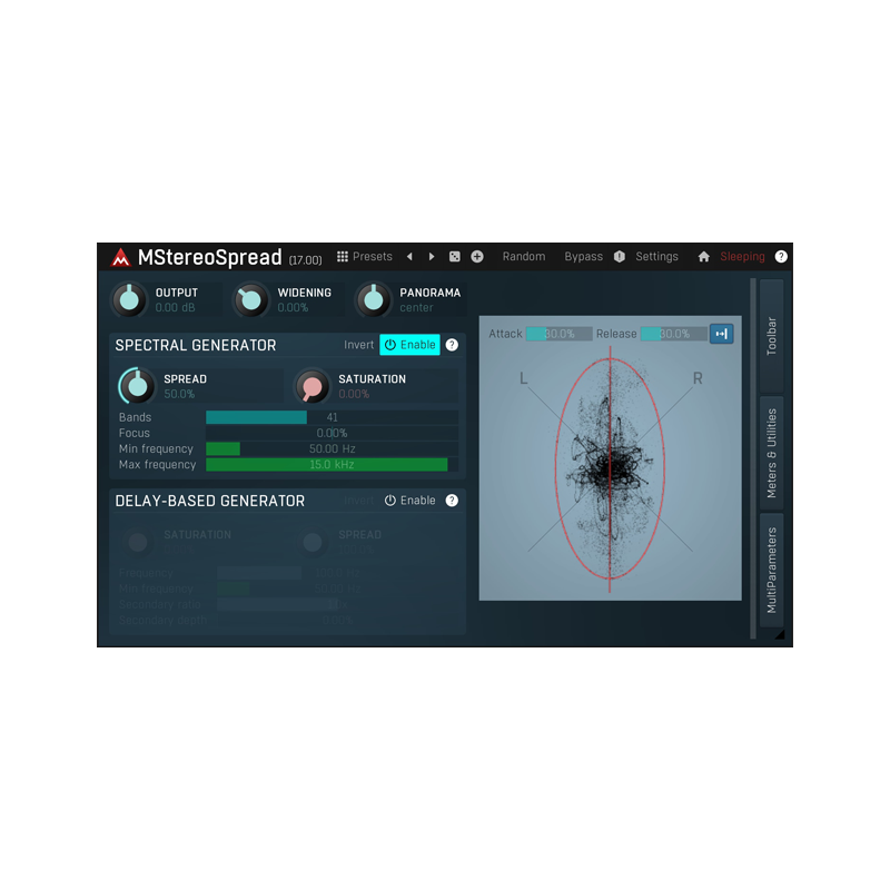 MeldaProduction / MStereoSpread【★トラックを極めてワイドでタイトなサウンドに！★】【★MeldaProduction 週替わりセール！セール期間:~2025年11月7日14:59まで！！★】