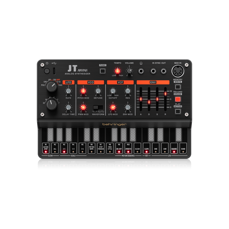 BEHRINGER / JT MINI =国内正規品=【★3VCO、マルチモードVCF、アルペジエーター、16ステップモーションシーケンサーを搭載したアナログポリフォニックシンセサイザー！★】【★2025年12月25日(木)発売予定！ご予約受付中です！！★】